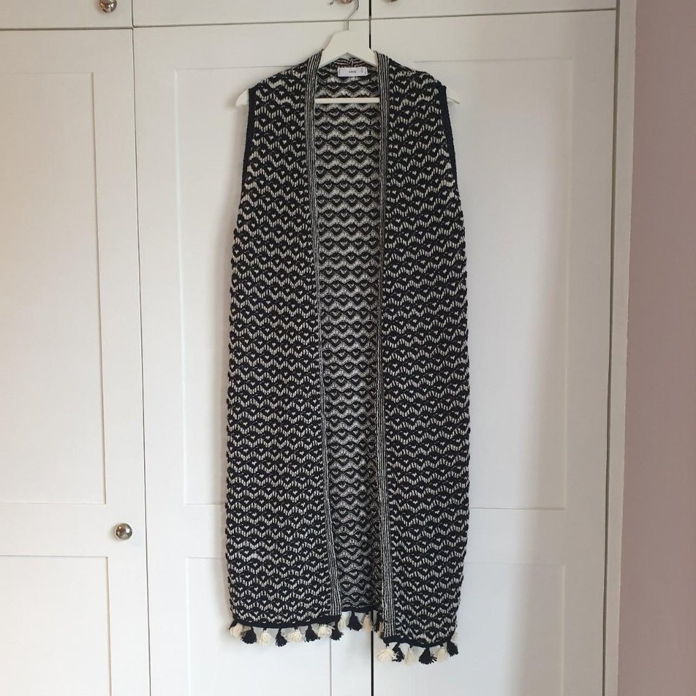 Mango Womens Black and White Coat